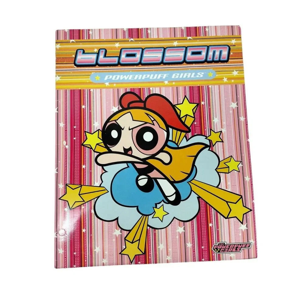 Y2K Powerpuff Girls Blossom Buttercup Bubbles 3 Ring Binder Folder Lot of 4